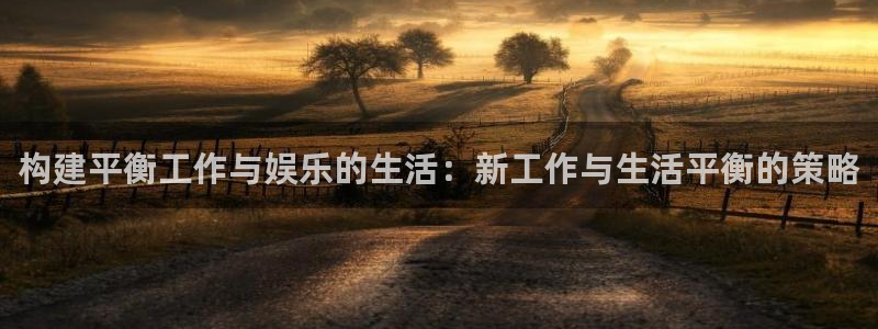 彩神3官网登录：构建平衡工作与娱乐的生活：新工作与生活平衡的策略